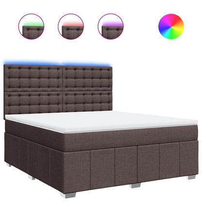 Giroletto a Molle con Materasso Marrone Scuro 180x200cm Tessuto | homemem39