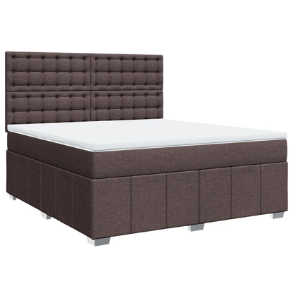Giroletto a Molle con Materasso Marrone Scuro 180x200cm Tessuto | homemem39
