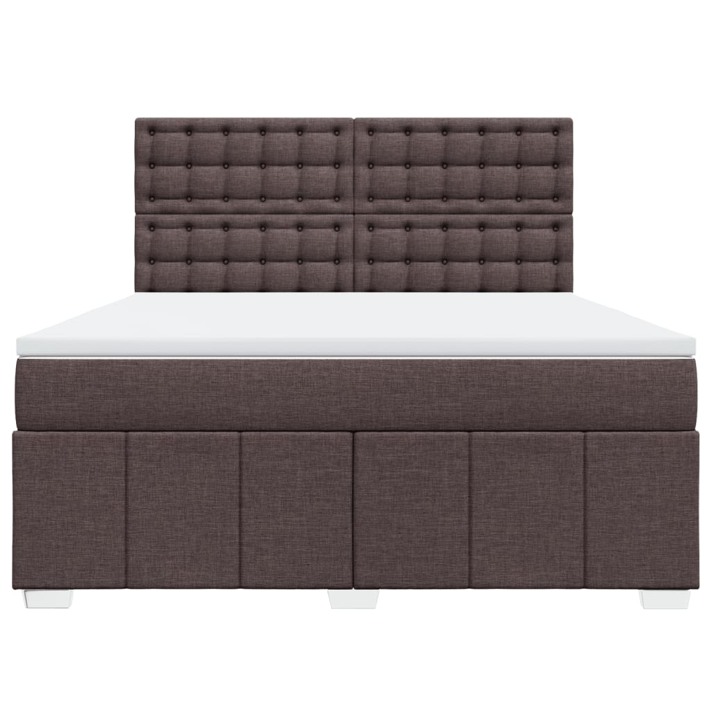 Giroletto a Molle con Materasso Marrone Scuro 180x200cm Tessuto | homemem39