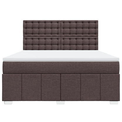 Giroletto a Molle con Materasso Marrone Scuro 180x200cm Tessuto | homemem39