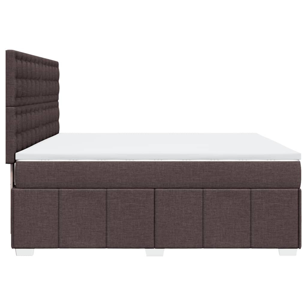 Giroletto a Molle con Materasso Marrone Scuro 180x200cm Tessuto | homemem39