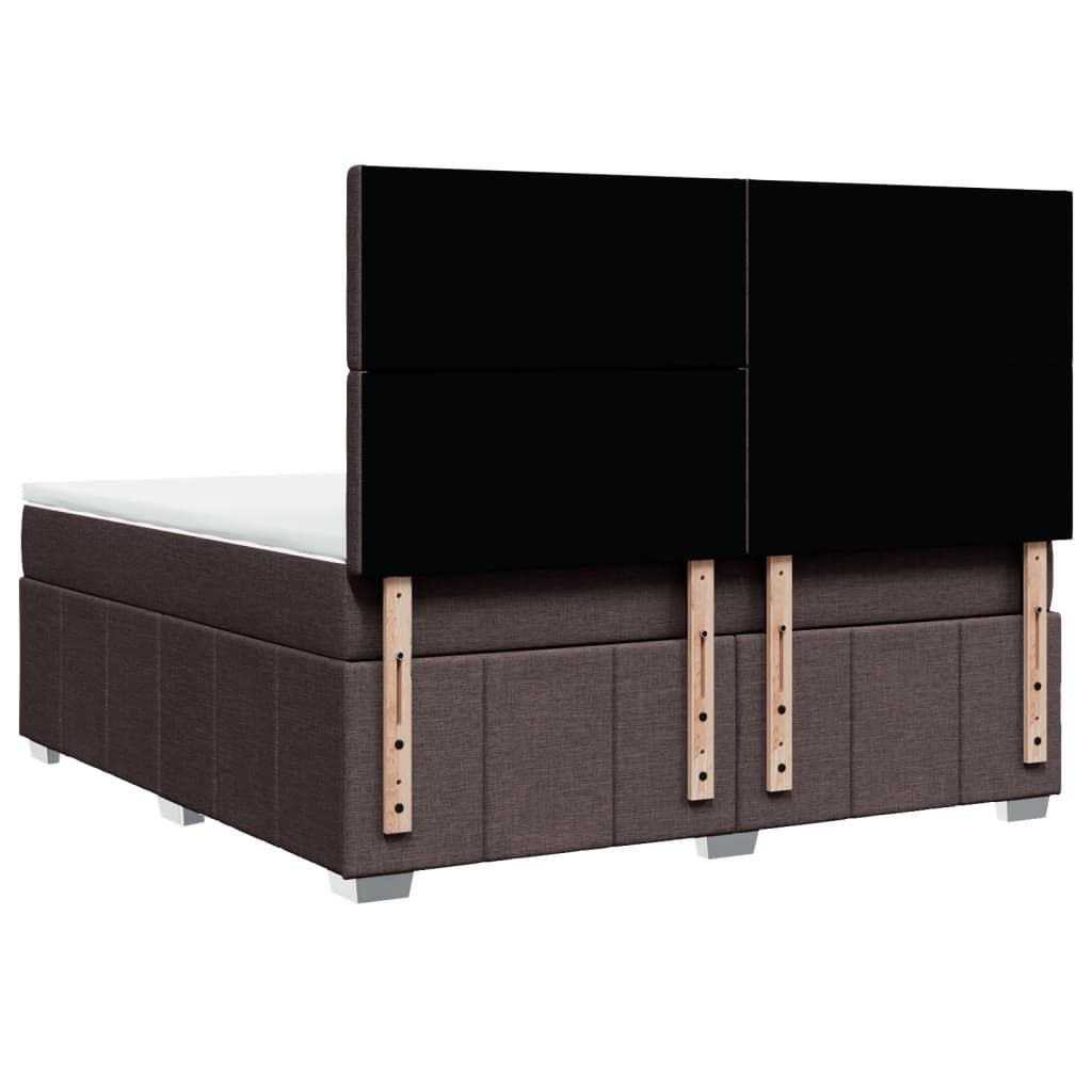 Giroletto a Molle con Materasso Marrone Scuro 180x200cm Tessuto | homemem39