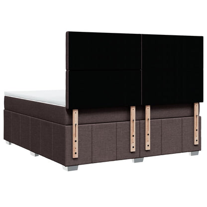 Giroletto a Molle con Materasso Marrone Scuro 180x200cm Tessuto | homemem39