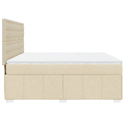 Giroletto a Molle con Materasso Crema 180x200 cm in Tessuto - homemem39