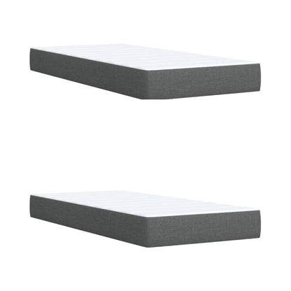 Giroletto a Molle con Materasso Grigio Scuro 200x200 cm Tessuto