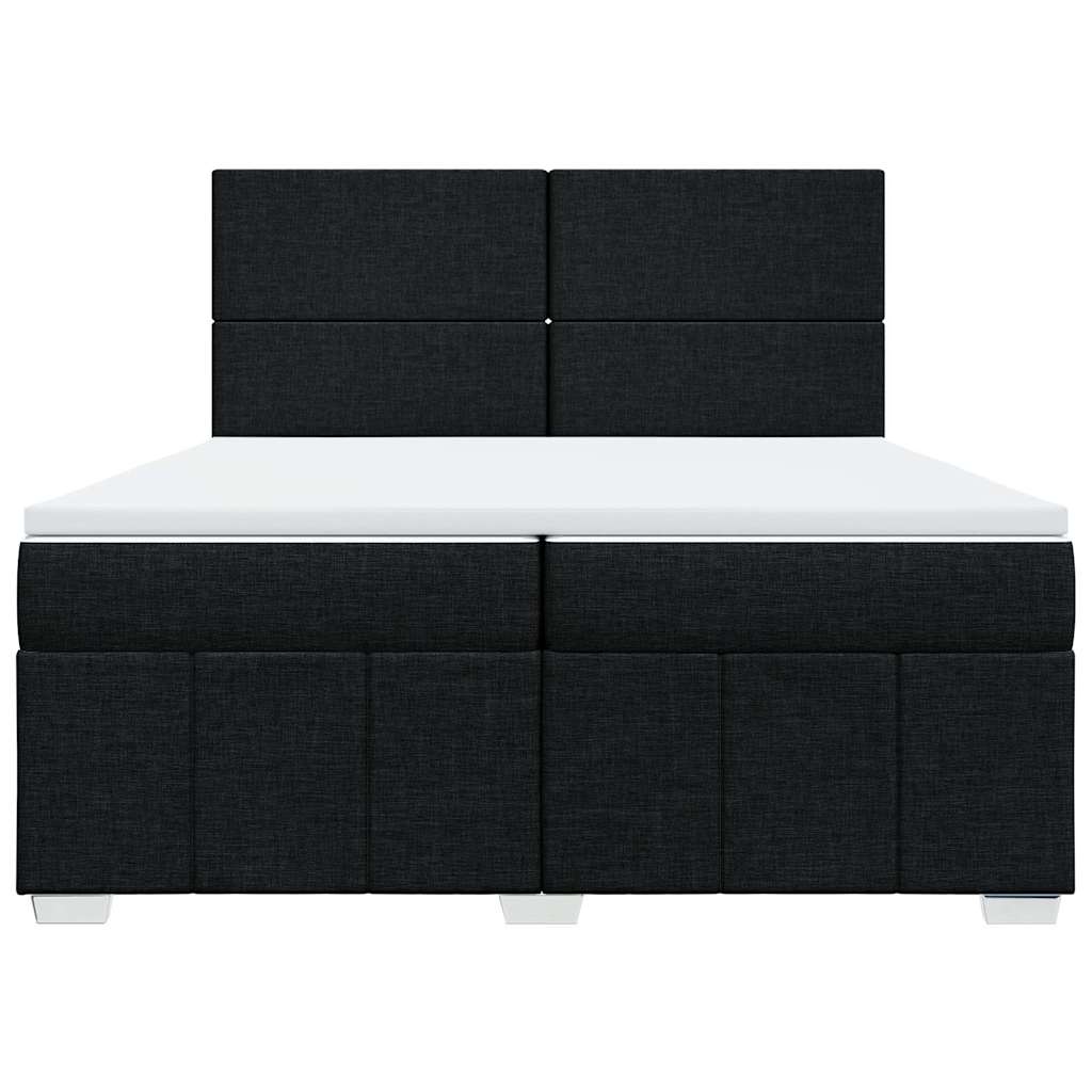 Giroletto a Molle con Materasso Nero 200x200 cm in Tessuto