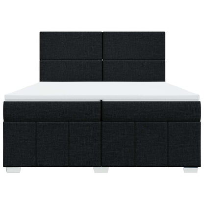 Giroletto a Molle con Materasso Nero 200x200 cm in Tessuto