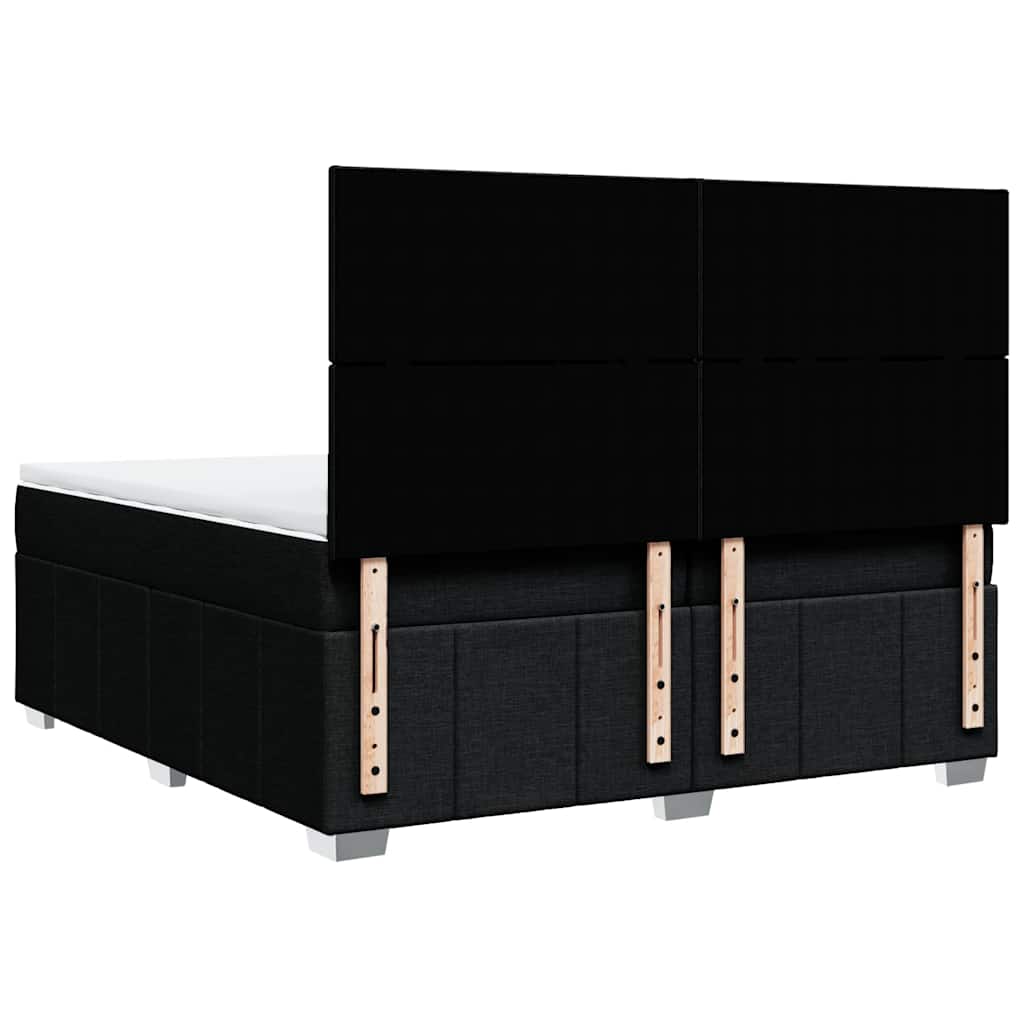 Giroletto a Molle con Materasso Nero 200x200 cm in Tessuto