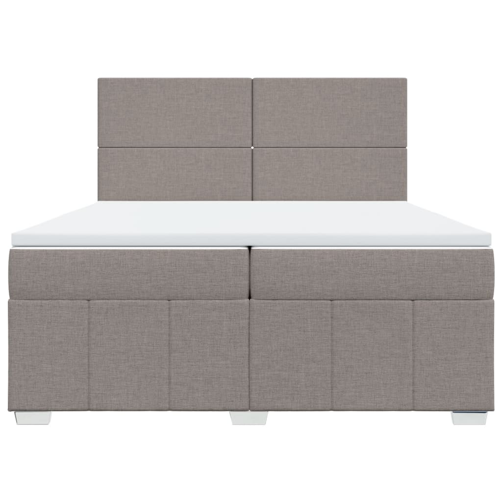 Giroletto a Molle con Materasso Tortora 200x200 cm in Tessuto