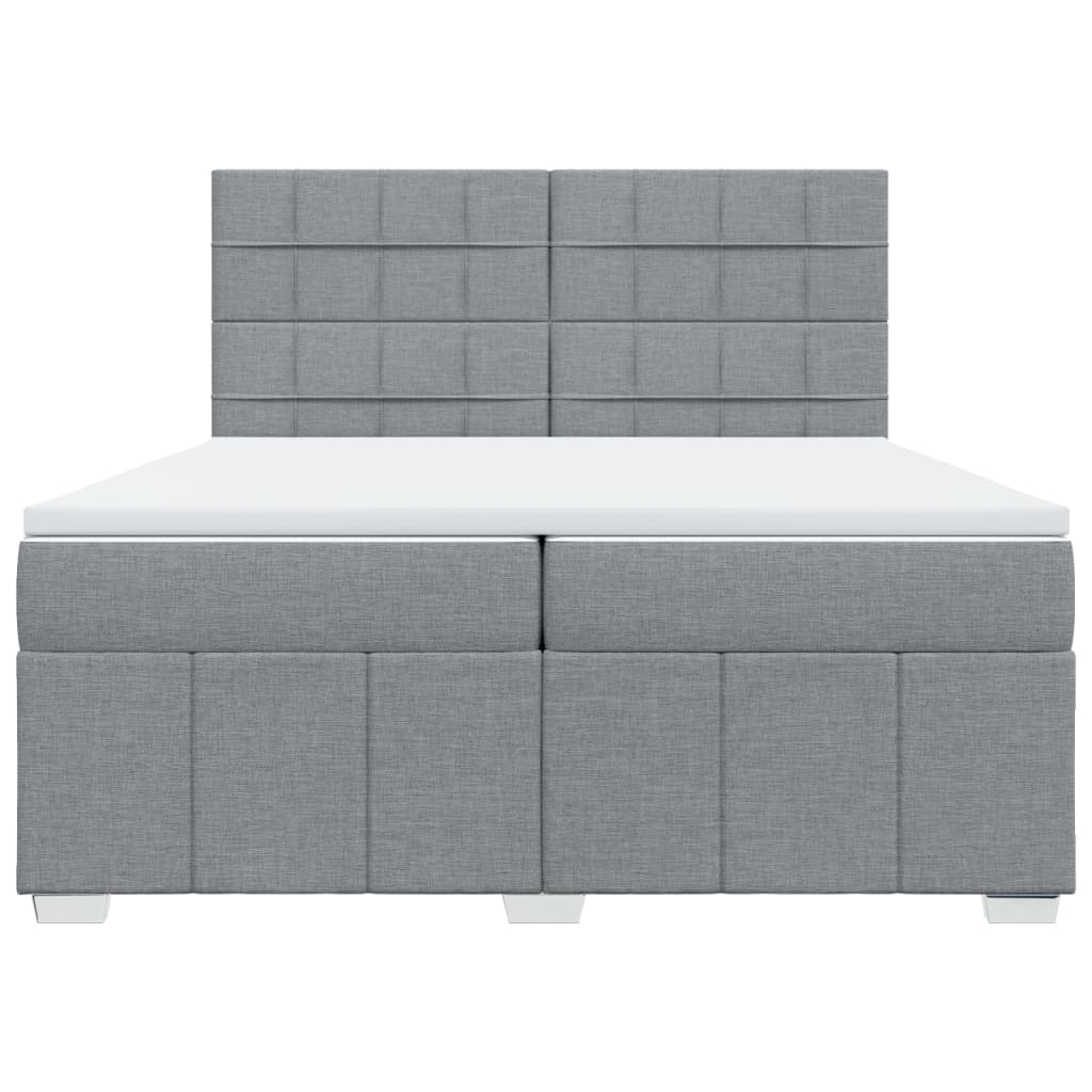 Giroletto a Molle con Materasso Grigio Chiaro 200x200cm Tessuto