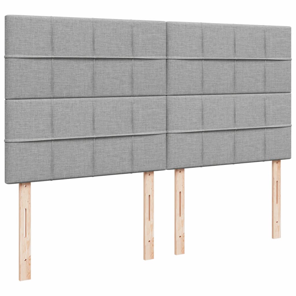 Giroletto a Molle con Materasso Grigio Chiaro 200x200cm Tessuto