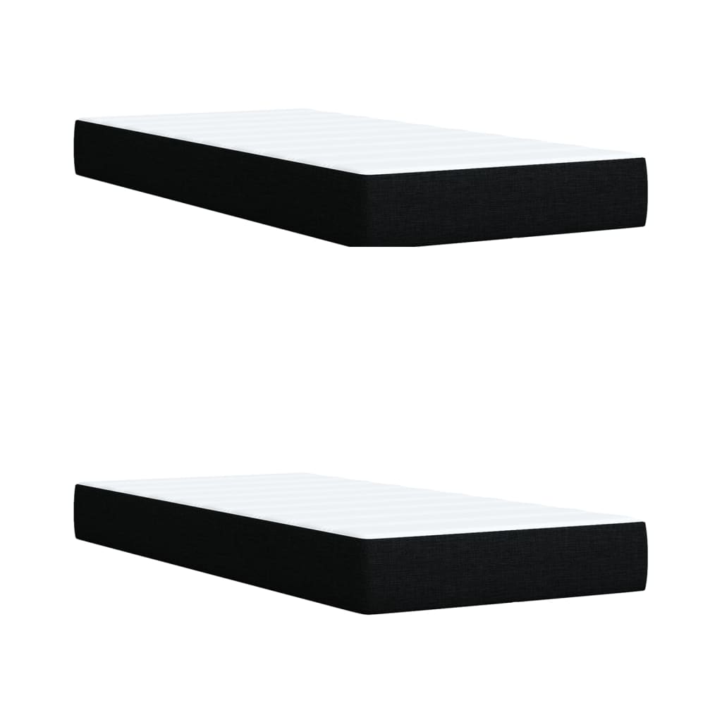 Giroletto a Molle con Materasso Nero 200x200 cm in Tessuto - homemem39