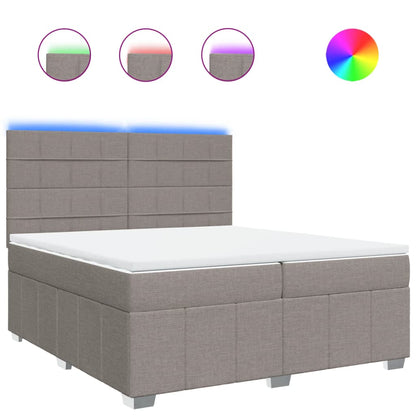 Giroletto a Molle con Materasso Tortora 200x200 cm in Tessuto | homemem39