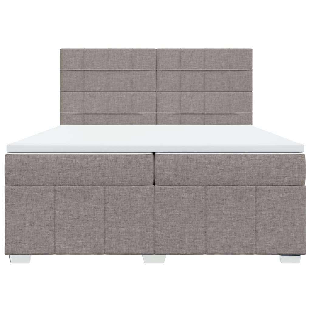 Giroletto a Molle con Materasso Tortora 200x200 cm in Tessuto | homemem39