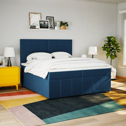 Giroletto a Molle con Materasso Blu 200x200 cm in Tessuto | homemem39