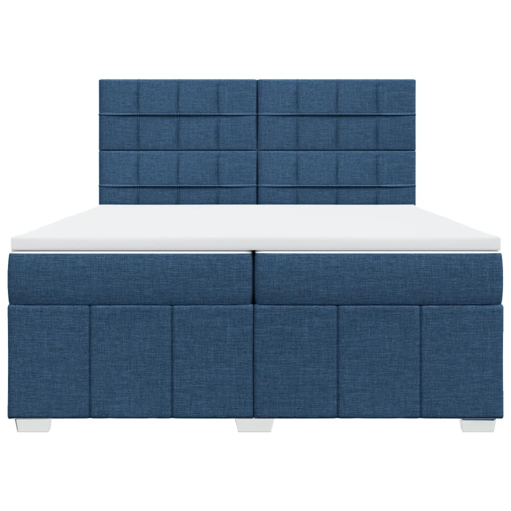 Giroletto a Molle con Materasso Blu 200x200 cm in Tessuto | homemem39