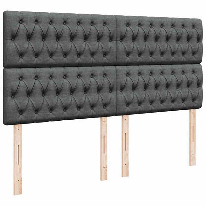 Giroletto a Molle con Materasso Grigio Scuro 200x200 cm Tessuto