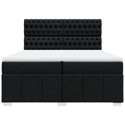 Giroletto a Molle con Materasso Nero 200x200 cm in Tessuto