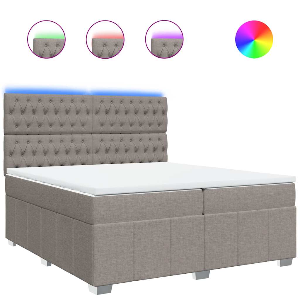 Giroletto a Molle con Materasso Tortora 200x200 cm in Tessuto | homemem39