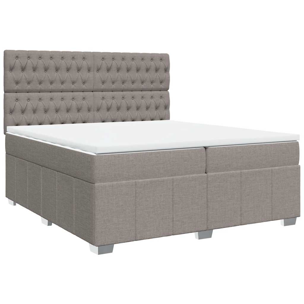 Giroletto a Molle con Materasso Tortora 200x200 cm in Tessuto | homemem39