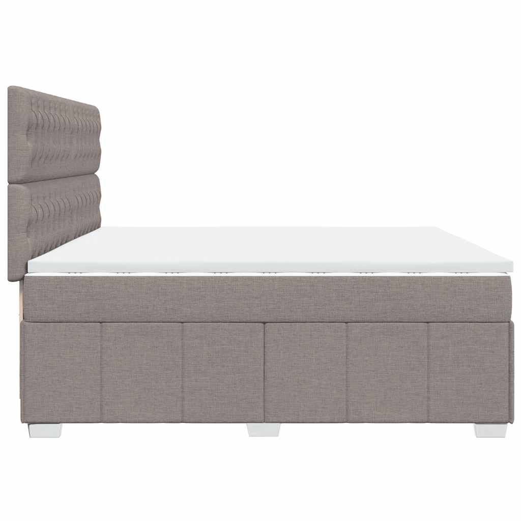 Giroletto a Molle con Materasso Tortora 200x200 cm in Tessuto | homemem39