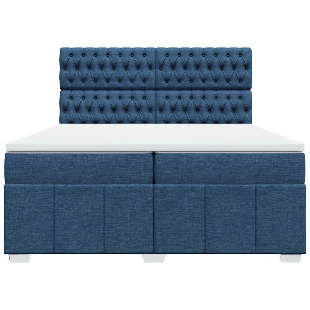 Giroletto a Molle con Materasso Blu 200x200 cm in Tessuto | homemem39