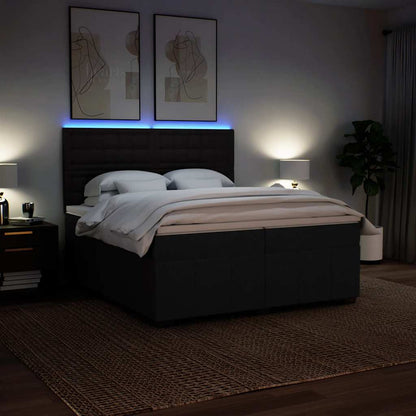 Giroletto a Molle con Materasso Nero 200x200 cm in Tessuto