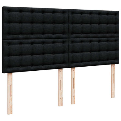 Giroletto a Molle con Materasso Nero 200x200 cm in Tessuto