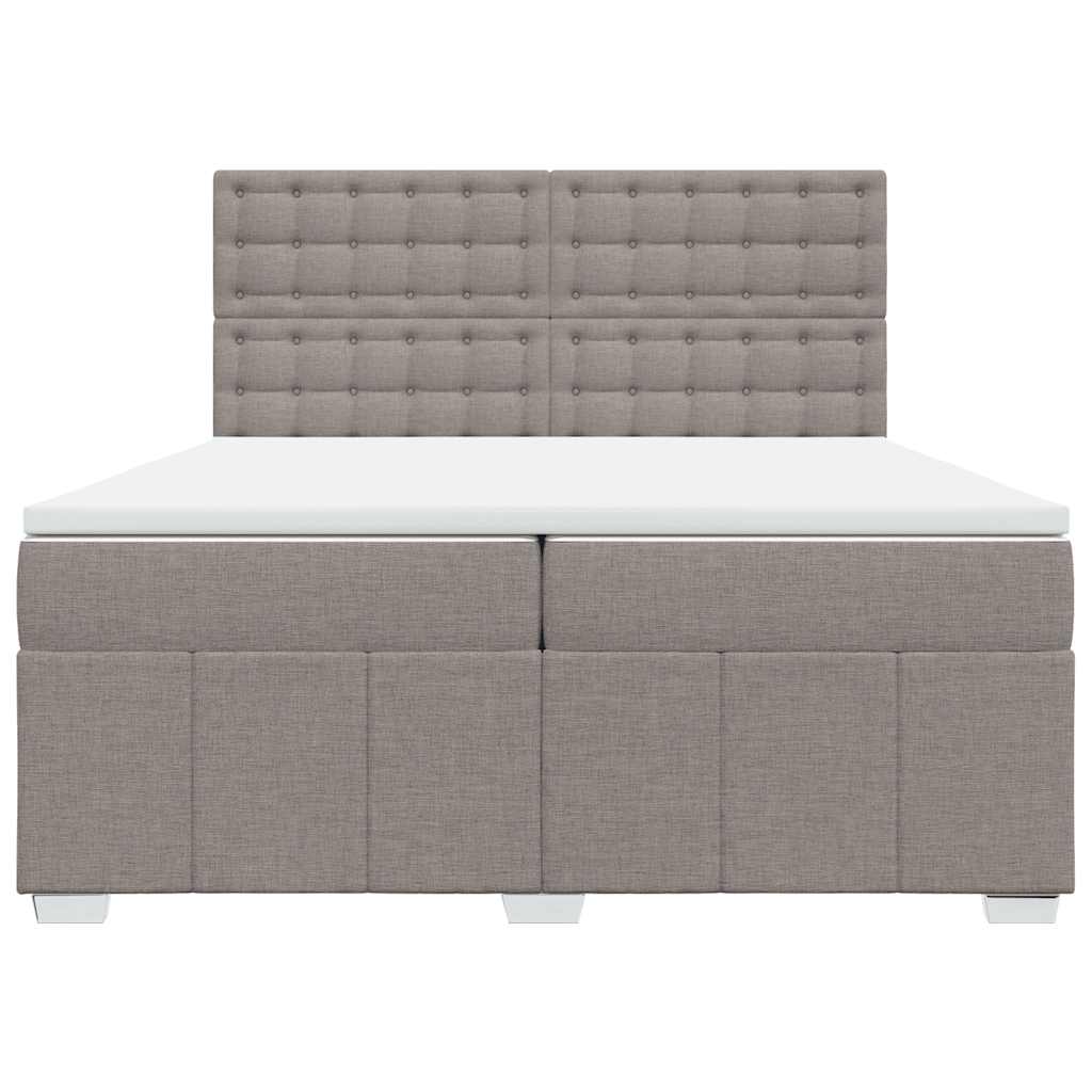 Giroletto a Molle con Materasso Tortora 200x200 cm in Tessuto