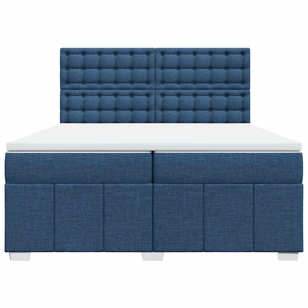 Giroletto a Molle con Materasso Blu 200x200 cm in Tessuto | homemem39