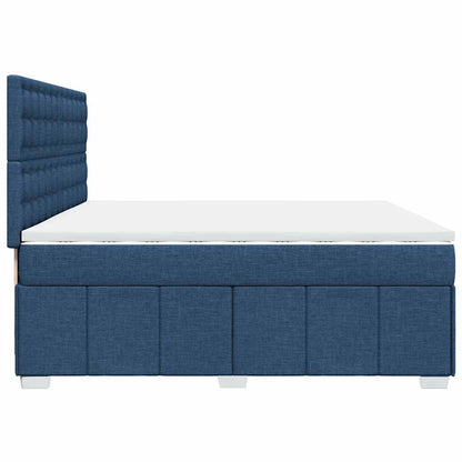 Giroletto a Molle con Materasso Blu 200x200 cm in Tessuto | homemem39