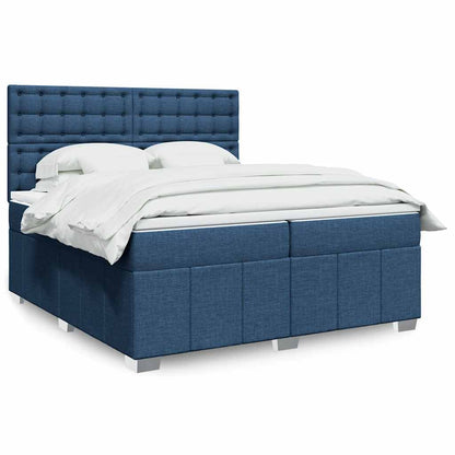 Giroletto a Molle con Materasso Blu 200x200 cm in Tessuto | homemem39