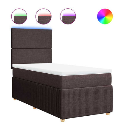 Giroletto a Molle con Materasso Marrone Scuro 80x200 cm Tessuto | homemem39
