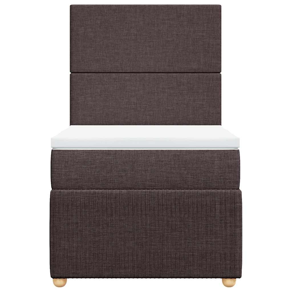 Giroletto a Molle con Materasso Marrone Scuro 80x200 cm Tessuto | homemem39