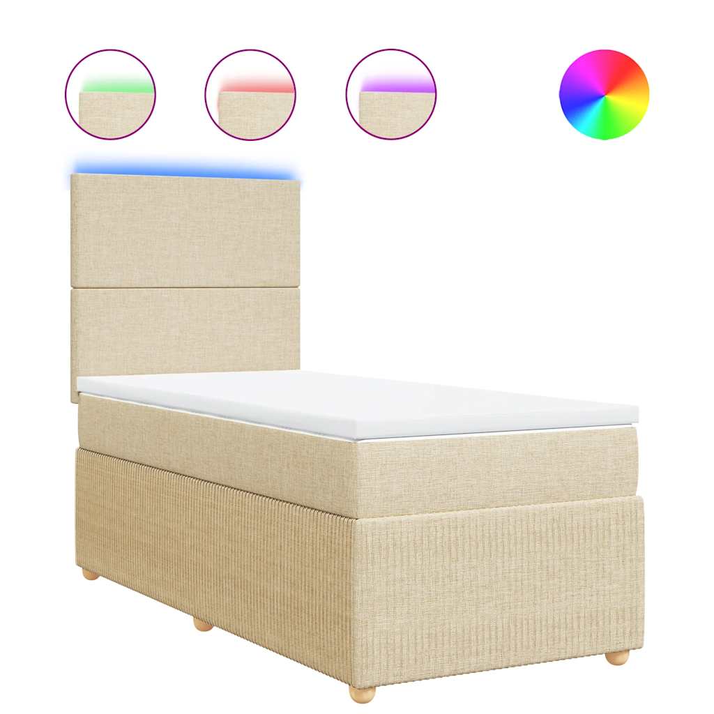 Giroletto a Molle con Materasso Crema 80x200 cm inTessuto - homemem39