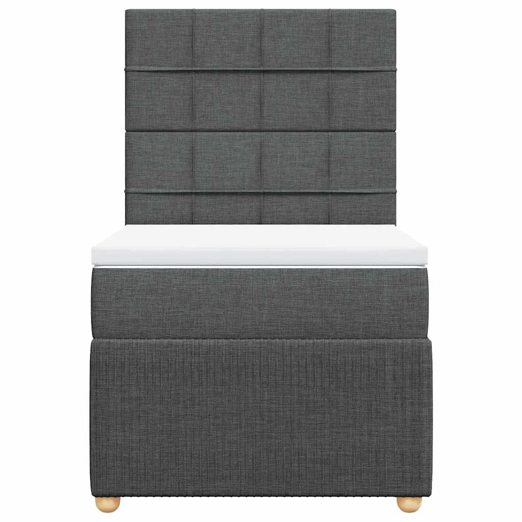 Giroletto a Molle con Materasso Grigio Scuro 80x200 cm Tessuto