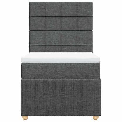 Giroletto a Molle con Materasso Grigio Scuro 80x200 cm Tessuto