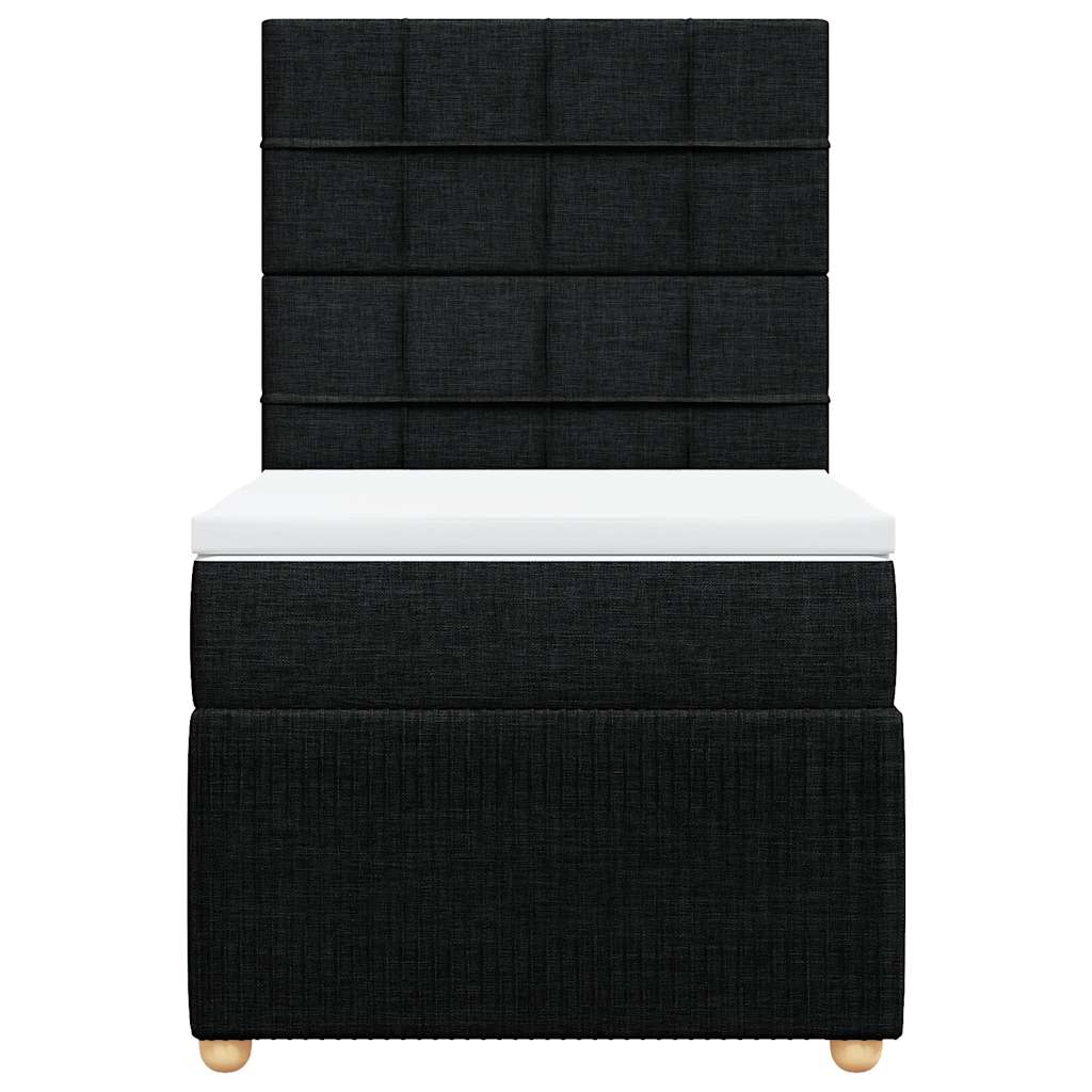 Giroletto a Molle con Materasso Nero 80x200 cm inTessuto