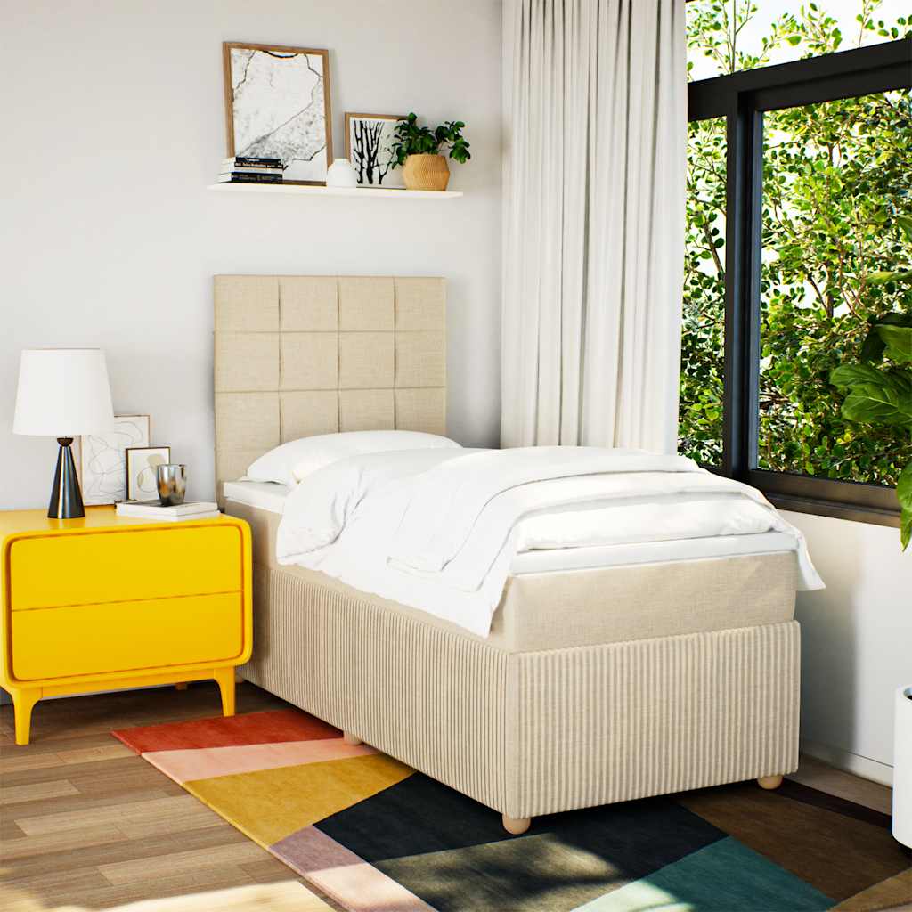 Giroletto a Molle con Materasso Crema 80x200 cm inTessuto - homemem39