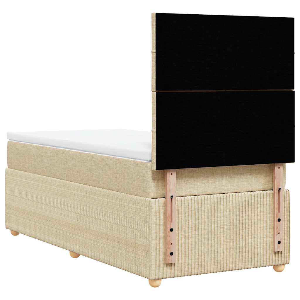 Giroletto a Molle con Materasso Crema 80x200 cm inTessuto