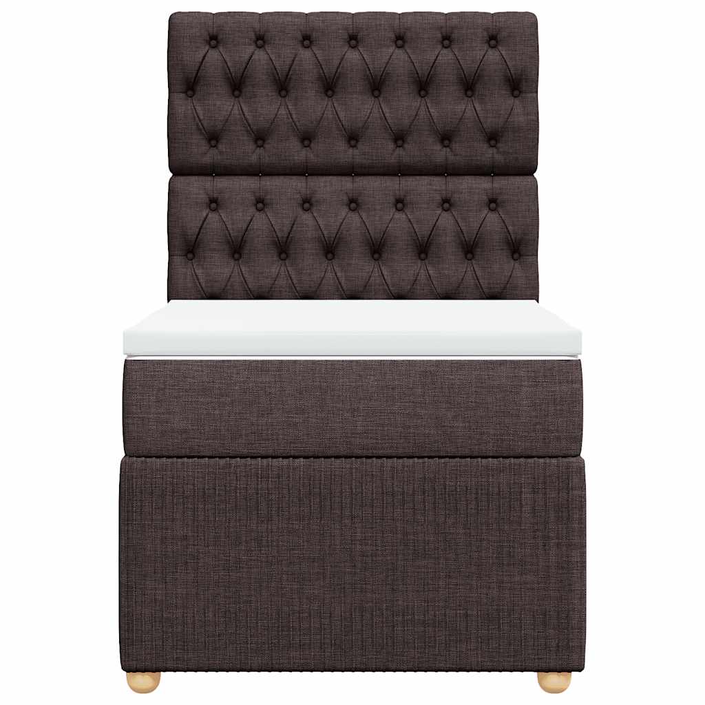 Giroletto a Molle con Materasso Marrone Scuro 80x200 cm Tessuto