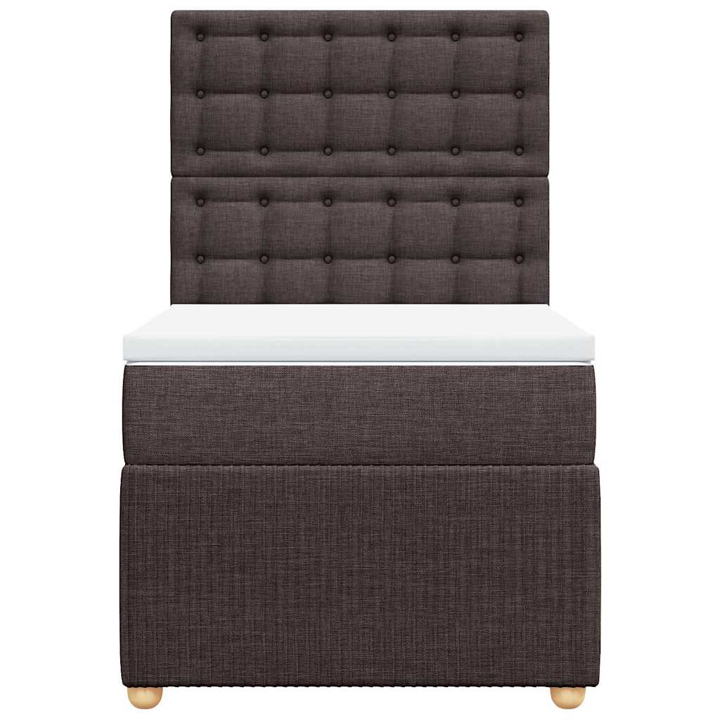 Giroletto a Molle con Materasso Marrone Scuro 80x200 cm Tessuto