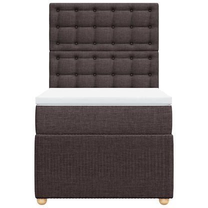 Giroletto a Molle con Materasso Marrone Scuro 80x200 cm Tessuto