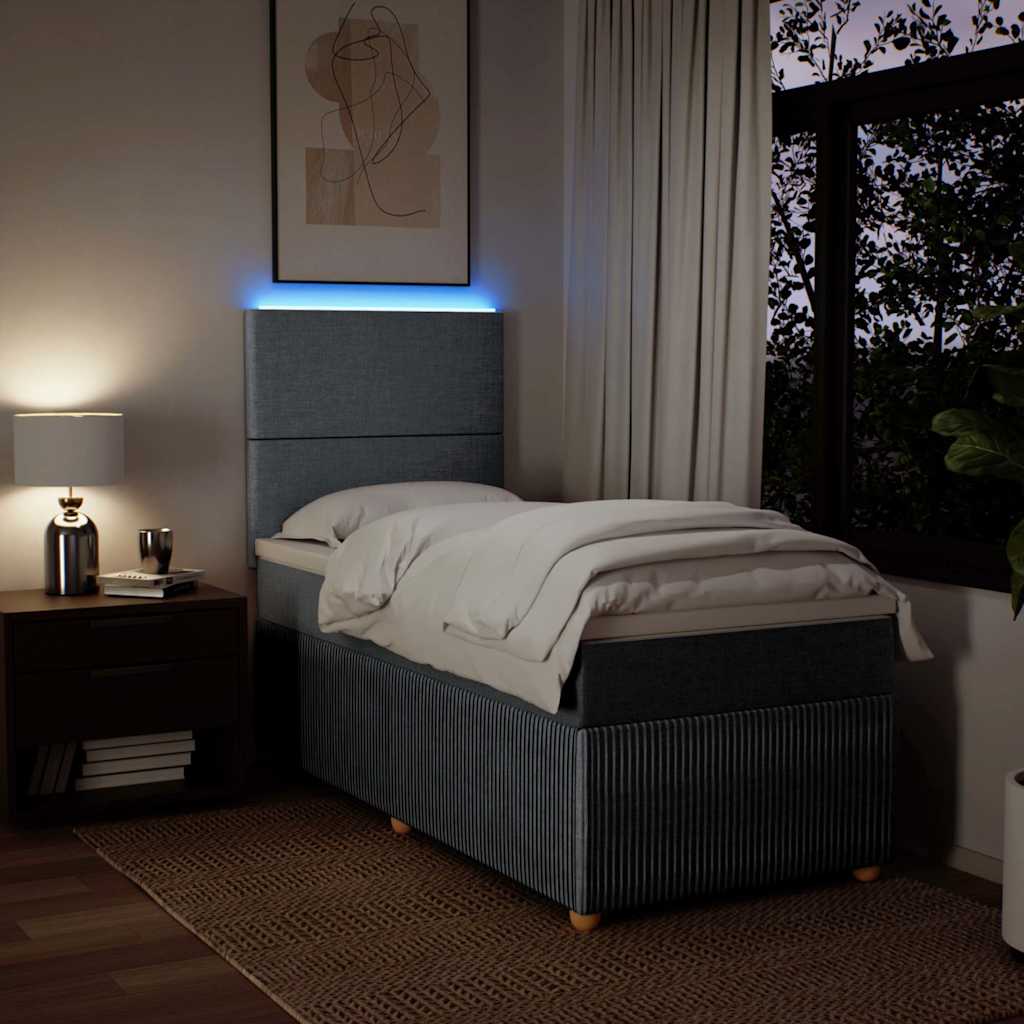 Giroletto a Molle con Materasso Grigio Chiaro 90x190 cm Tessuto - homemem39