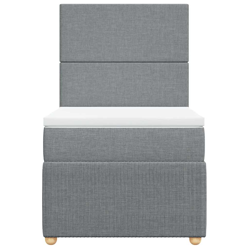 Giroletto a Molle con Materasso Grigio Chiaro 90x190 cm Tessuto