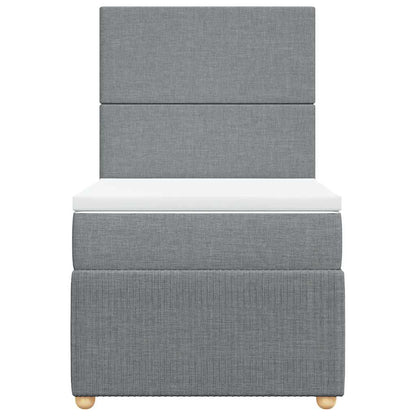 Giroletto a Molle con Materasso Grigio Chiaro 90x190 cm Tessuto