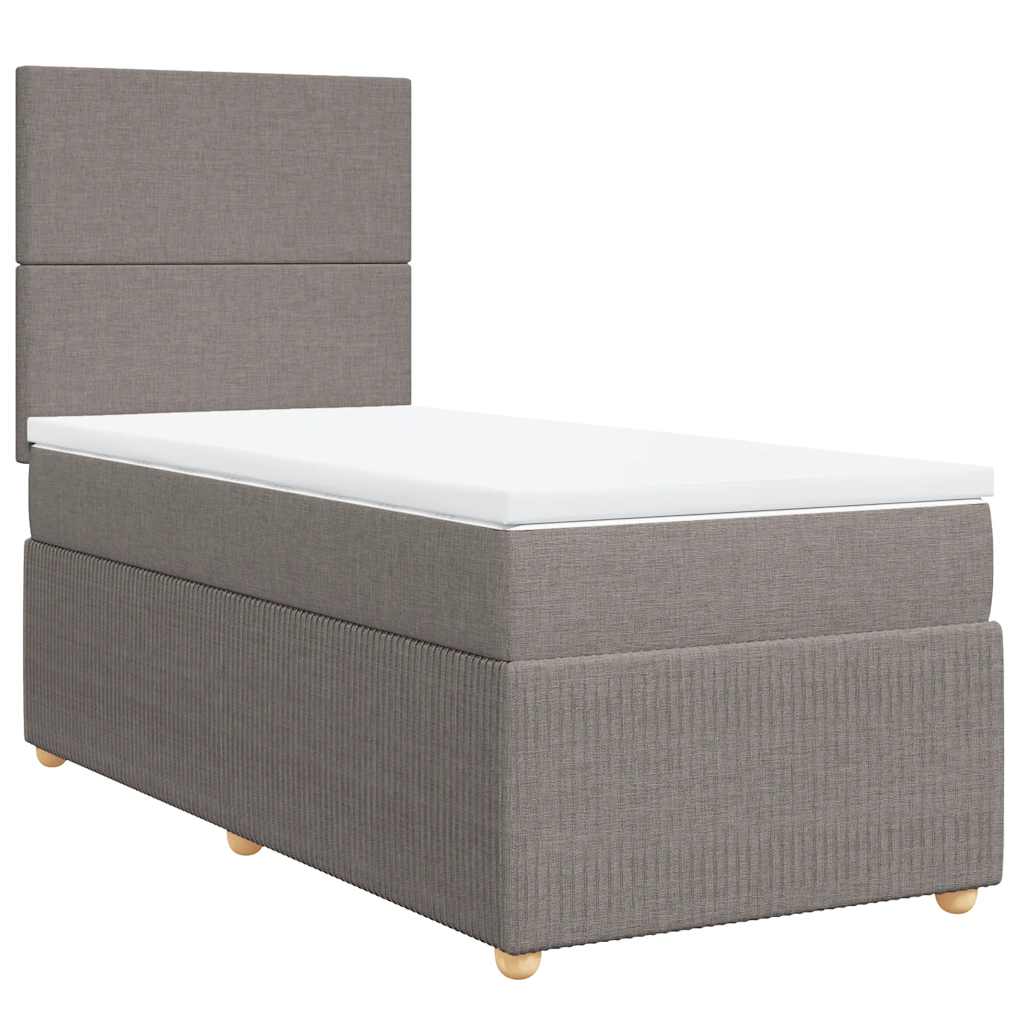 Giroletto a Molle con Materasso Tortora 90x190 cm in Tessuto