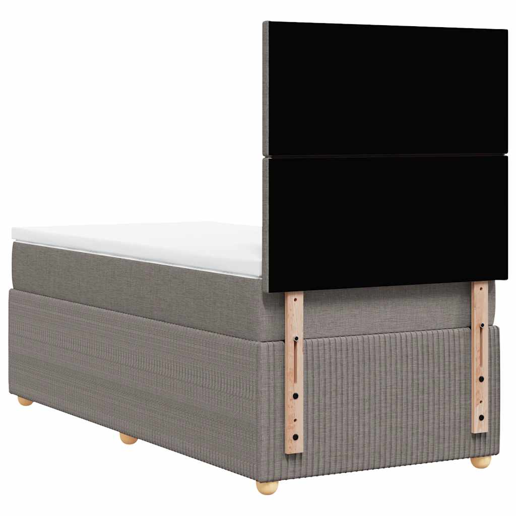 Giroletto a Molle con Materasso Tortora 90x190 cm in Tessuto