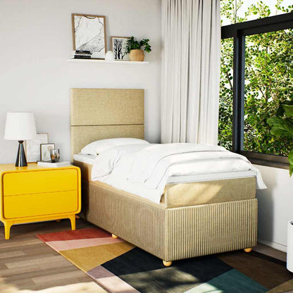 Giroletto a Molle con Materasso Crema 90x190 cm in Tessuto - homemem39