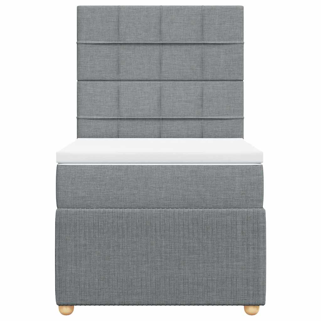 Giroletto a Molle con Materasso Grigio Chiaro 90x190 cm Tessuto